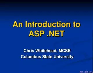 An Introduction to ASP .NET