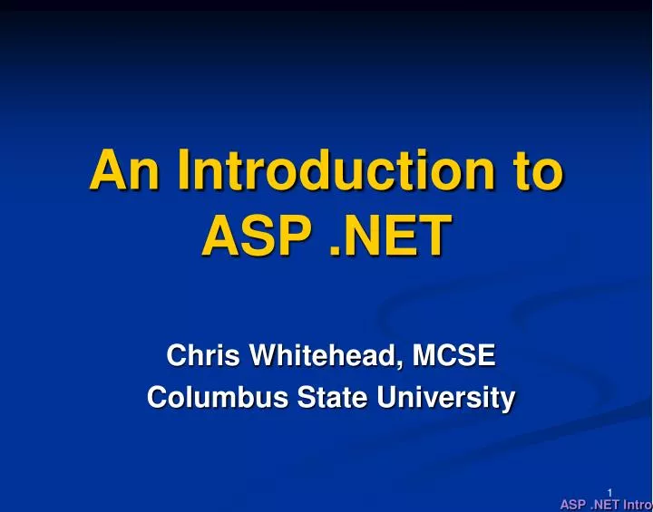 an introduction to asp net