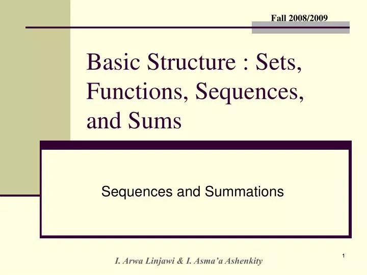 basic structure sets functions sequences and sums