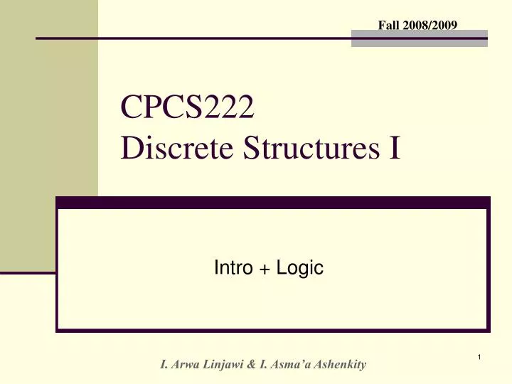 cpcs222 discrete structures i