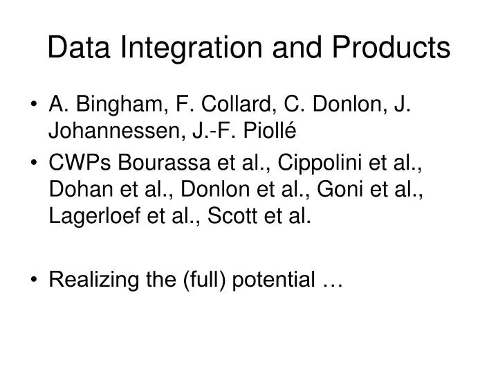data integration and products