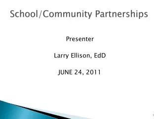 School/Community Partnerships