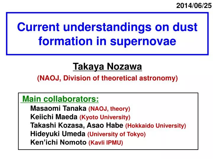 current understandings on dust formation in supernovae