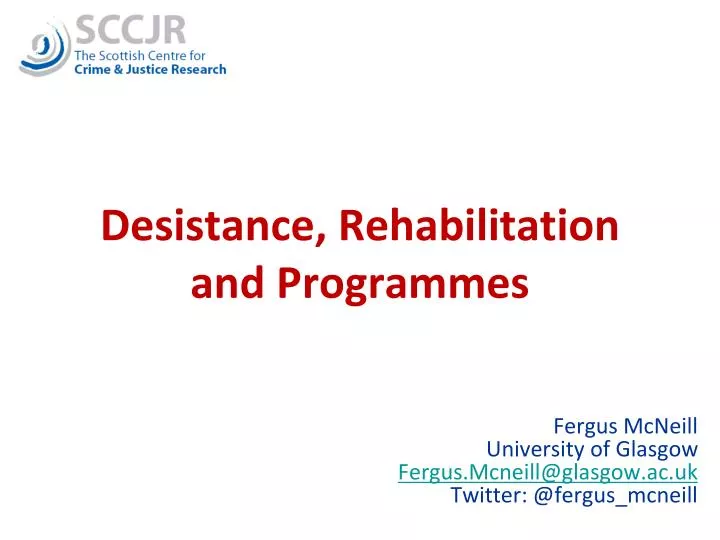 desistance rehabilitation and programmes