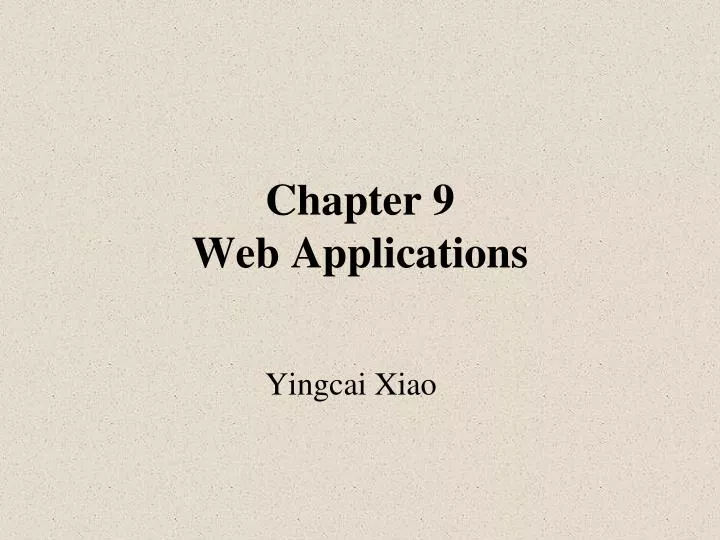 chapter 9 web applications