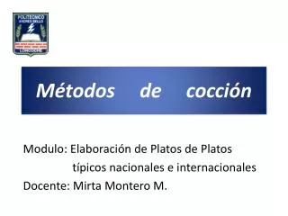 m todos de cocci n