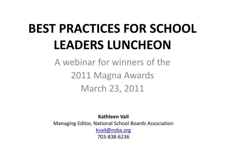 best practices for school leaders luncheon