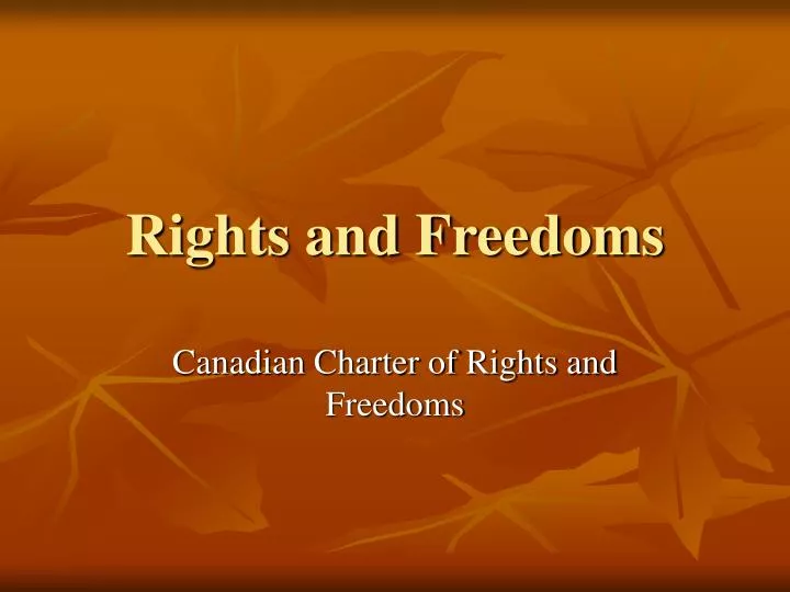 rights and freedoms