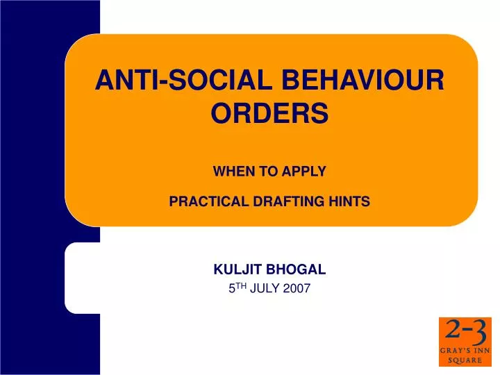 anti social behaviour orders when to apply practical drafting hints
