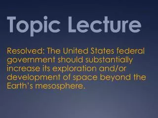 topic lecture
