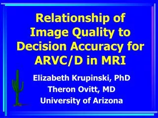 Relationship of Image Quality to Decision Accuracy for ARVC/D in MRI