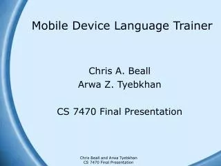 Mobile Device Language Trainer