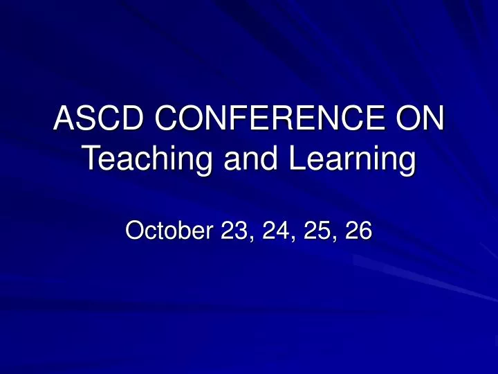 ascd conference on teaching and learning