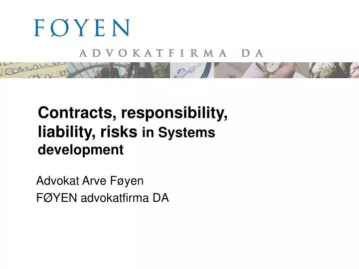 contracts responsibility liability risks in systems development