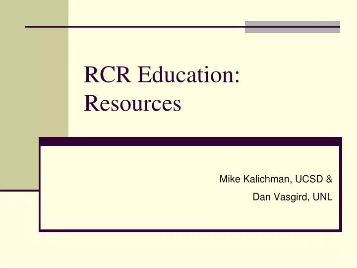 rcr education resources