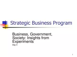 Strategic Business Program