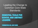 Leading the Change to Common Core State Standards: Essential Tools for School Leaders - slide 1