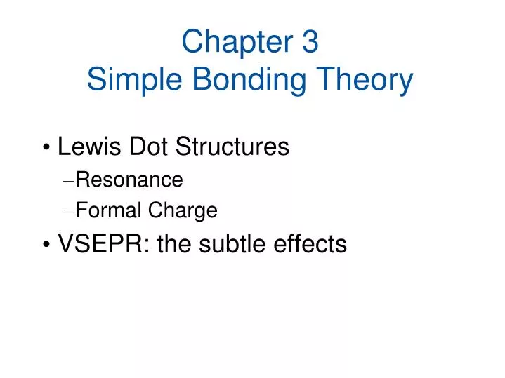 chapter 3 simple bonding theory