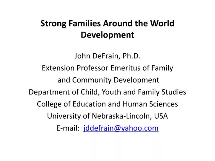 strong families around the world development