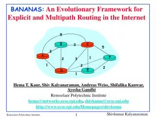 BANANAS: An Evolutionary Framework for Explicit and Multipath Routing in the Internet