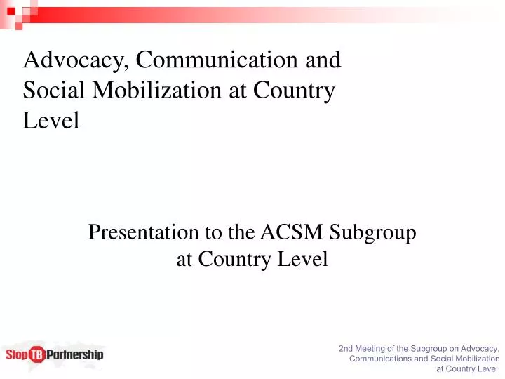 advocacy communication and social mobilization at country level