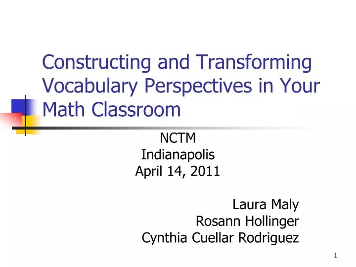 constructing and transforming vocabulary perspectives in your math classroom