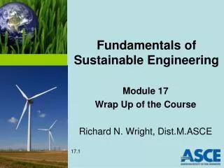Fundamentals of Sustainable Engineering