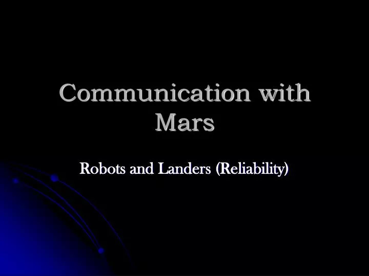 communication with mars