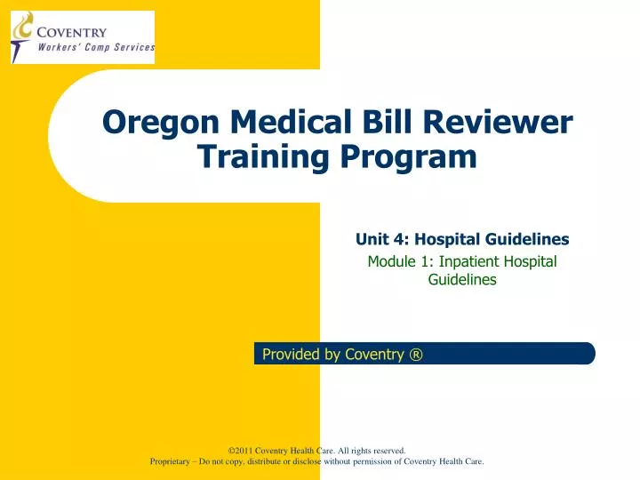 oregon medical bill reviewer training program