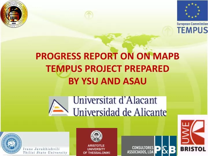 progress report on on mapb tempus project prepared by ysu and asau