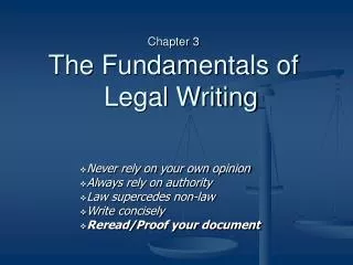 Chapter 3 The Fundamentals of Legal Writing