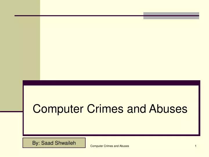 computer crimes and abuses