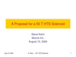 A Proposal for a 50 T HTS Solenoid
