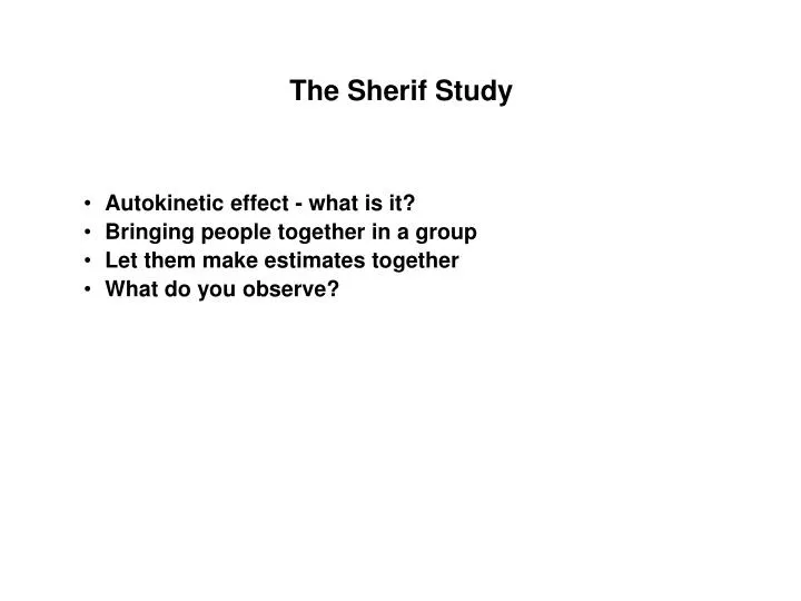 the sherif study