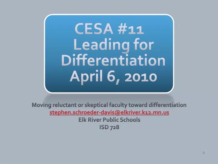 cesa 11 leading for differentiation april 6 2010