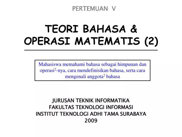 teori bahasa operasi matematis 2