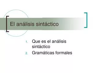 el an lisis sint ctico