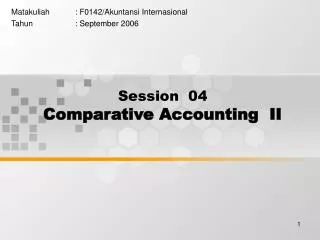 Session 04 Comparative Accounting II