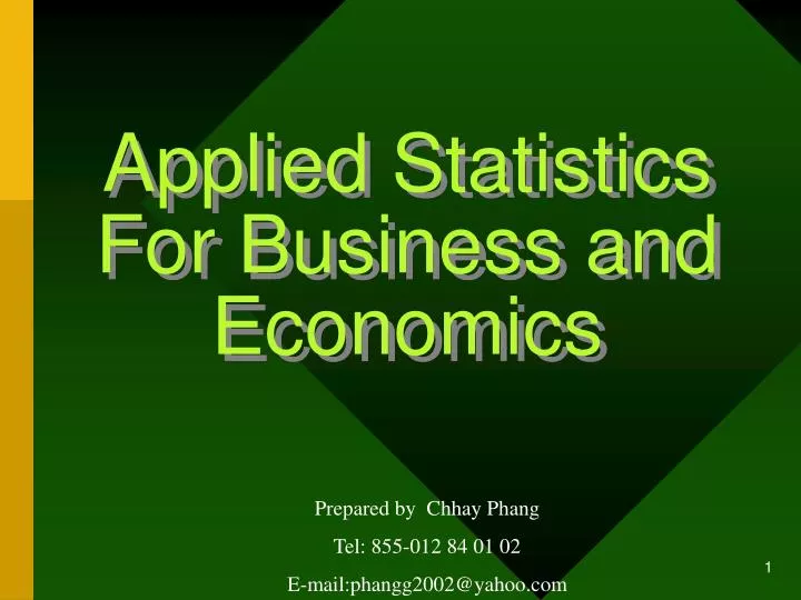 applied statistics for business and economics