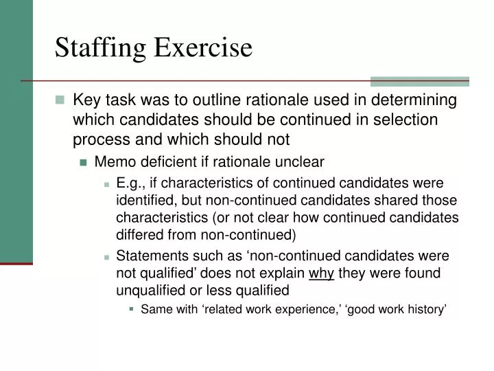 staffing exercise