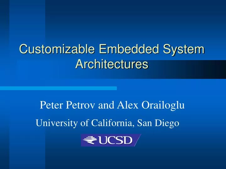 customizable embedded system architectures