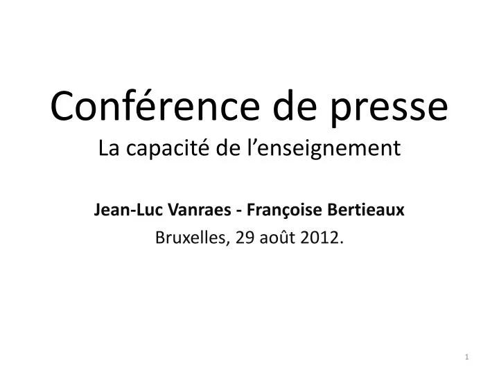 conf rence de presse la capacit de l enseignement