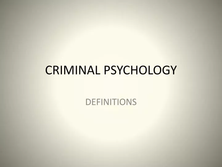 criminal psychology