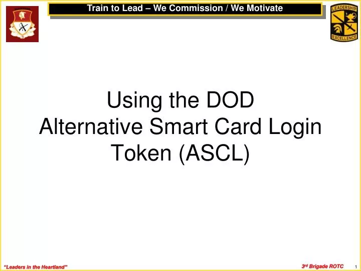 using the dod alternative smart card login token ascl
