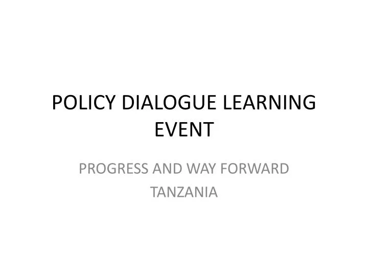 policy dialogue learning event
