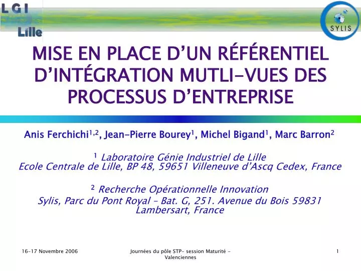 mise en place d un r f rentiel d int gration mutli vues des processus d entreprise