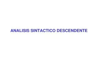 analisis sintactico descendente