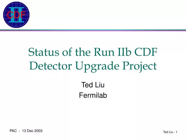 status of the run iib cdf detector upgrade project