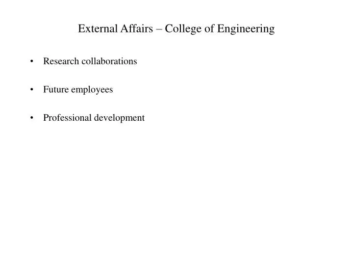 external affairs college of engineering