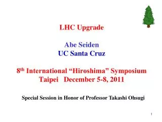 Special Session in Honor of Professor Takashi Ohsugi
